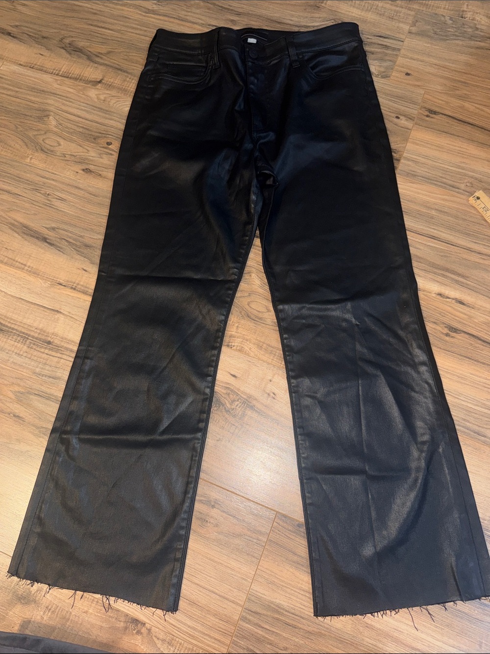 Kut from the Kloth high rise ankle flare Faux Leather Black Jeans